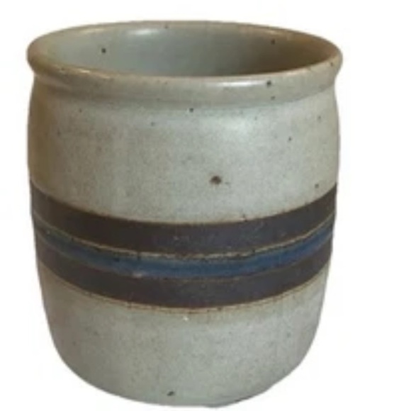 Mid Century OTAGIRI Stoneware HORIZON Pattern HANDLED Coffee Tea MUG 3.5” X 3” - Picture 7 of 16